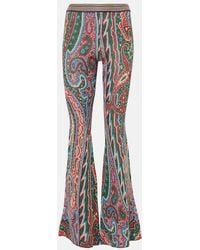 Etro - Knitted Paisley Jacquard Flared Pants - Lyst