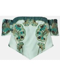 La DoubleJ - Sand Dollar Printed Silk Top - Lyst