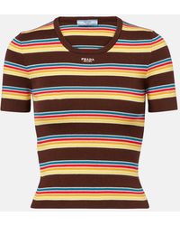 Prada - Striped T-Shirt For - Lyst