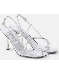 Jimmy Choo - Sandalen Etana 80 Aus Metallic-Leder - Lyst