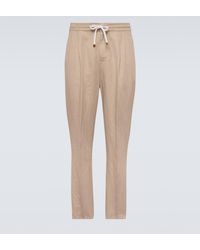 Brunello Cucinelli - Linen And Cotton Pants - Lyst