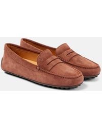 Tod's - Mokassins City Gommino Aus Veloursleder - Lyst