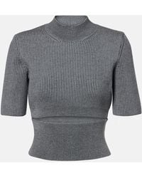 Alaïa - Ribbed-Knit Cutout Wool-Blend Top - Lyst