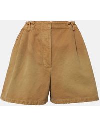 Prada - Cotton Canvas Shorts - Lyst