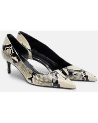 KHAITE - Jett D'Orsay 45 Snake-Effect Leather Pumps - Lyst