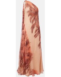 Johanna Ortiz - Printed Silk-Blend Lame Gown - Lyst