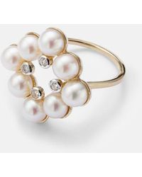 Mateo - Cluster 14Kt Ring With Pearls And Diamonds - Lyst