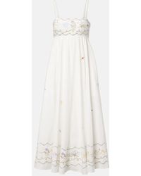 ALÉMAIS - Giulia Embroidered Cotton Maxi Dress - Lyst