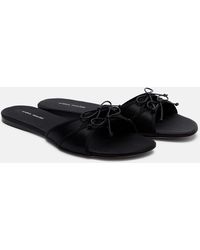 AMINA MUADDI - Eleonora Bow-Detail Satin Sandals - Lyst