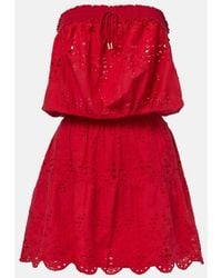 Melissa Odabash - Collette Embroidered Cotton Minidress - Lyst