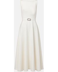 Safiyaa - Belted A-Line Midi Dress - Lyst