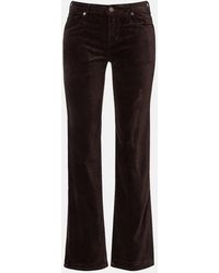 7 For All Mankind - Calie Straight Mid-Rise Cotton-Blend Velvet Straight Pants - Lyst