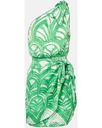 Poupette - Celie Printed One-Shoulder Minidress - Lyst