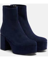 Gianvito Rossi - Sally Suede Platform Ankle Boots - Lyst