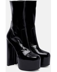 Saint Laurent - Billy 95 Leather Platform Ankle Boots - Lyst