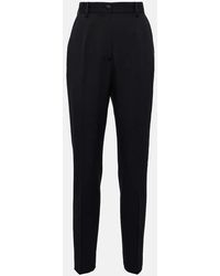 Dolce & Gabbana - Schmale High-Rise-Hose Aus Wolle Und Seide - Lyst
