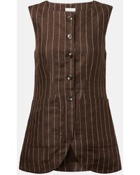 Posse - Emma Pinstripe Linen Top - Lyst