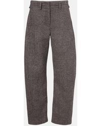 Magda Butrym - Low-Rise Herringbone Wool-Blend Barrel-Leg Pants - Lyst