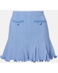 Self-Portrait - Beaded Ribbed-Knit Miniskirt - Lyst