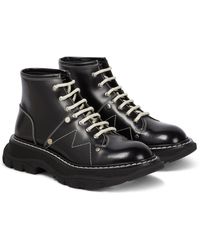 Alexander McQueen Ankle Boots Tread aus Leder - Schwarz