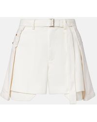 Sacai - Paneled Denim Shorts - Lyst
