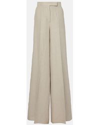 Max Mara - Weite High-Rise-Hose Sequoia Aus Leinen - Lyst