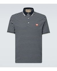 Valentino - Vlogo Striped Cotton Polo Shirt - Lyst