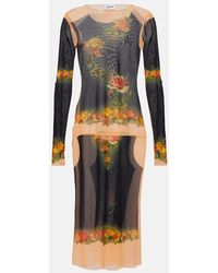 Jean Paul Gaultier - Printed Fleurs Petit Grand Dress - Lyst