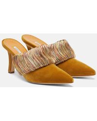 Manolo Blahnik - Mules Caldean 90 Aus Samt - Lyst