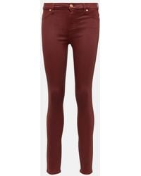 7 For All Mankind - High-Rise Cotton-Blend Skinny Jeans - Lyst