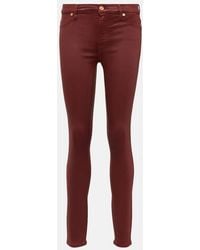 7 For All Mankind - High-rise Cotton-blend Skinny Jeans - Lyst