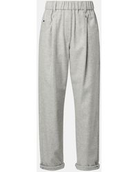 Brunello Cucinelli - Gerade Hose Aus Wolle Und Kaschmir - Lyst