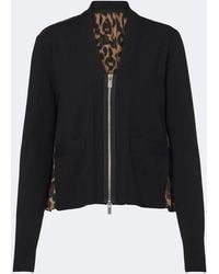 Sacai - Paneled Leopard-Print Cotton-Blend Cardigan - Lyst