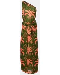 Johanna Ortiz - Asymmetric Printed Linen Maxi Dress - Lyst