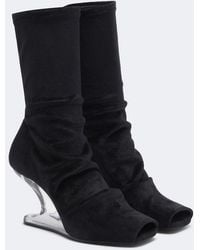 Rick Owens - Cantilever Velvet Jersey Ankle Boots - Lyst