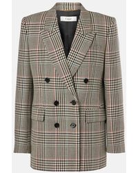 Chloé - Double-Breasted Checked Wool Blazer - Lyst