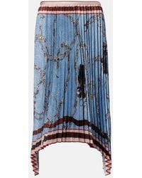 Acne Studios - Pleated Printed Midi Skirt - Lyst