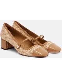 Jimmy Choo - Elisa 45 Raffia-Effect Mary Jane Pumps - Lyst