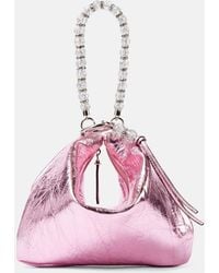 Jimmy Choo - Callie Small Metallic Leather Clutch - Lyst