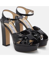 Jimmy Choo - Heloise 120 Patent Leather Platform Sandals - Lyst