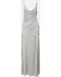 Versace - Medusa Draped Jersey Cocktail Dress - Lyst