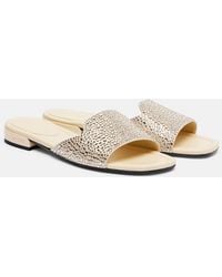 Jimmy Choo - Dina Embellished Satin Slides - Lyst