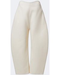 Alaïa - Wool Crepe Barrel-Leg Pants - Lyst