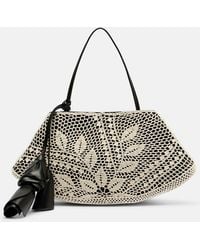 Magda Butrym - Maya Small Crochet Leather-Trimmed Shoulder Bag - Lyst