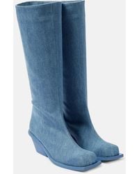 Gia Borghini - Blondine Denim Knee-High Boots - Lyst