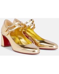Christian Louboutin - Miss Jane Mirrored Leather Mary Jane Pumps - Lyst