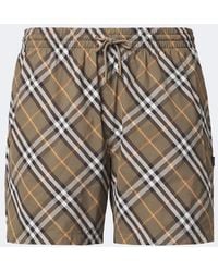 Burberry - Check Swim Trunks - Lyst