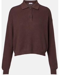 Brunello Cucinelli - Ribbed-Knit Cotton Polo Sweater - Lyst