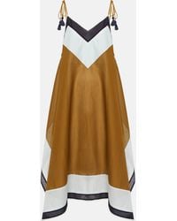 Tory Burch - Colorblocked Cotton Maxi Dress - Lyst