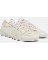 Jimmy Choo - Sunny Leather-Trimmed Lace Sneakers - Lyst